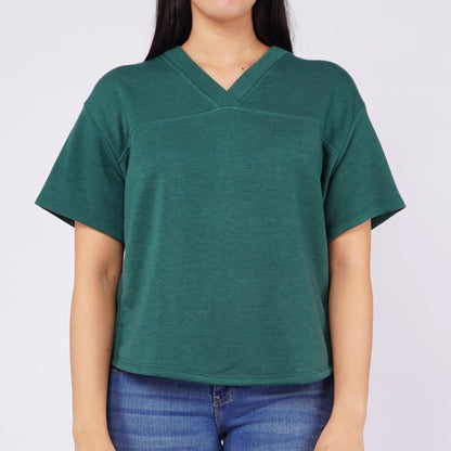 Petrol Ladies Basic Oversized Shirt Terry Fabric 140881-U (Green)