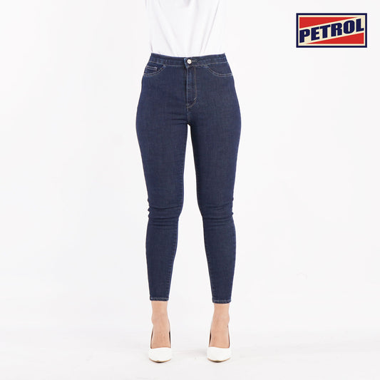 Petrol Ladies Basic Denim Stretchable Hi Waist Pants Super skinny fitting Trendy fashion Casual Bottoms Dark Shade Denim Pants for Ladies 146902-U (Dark Shade)