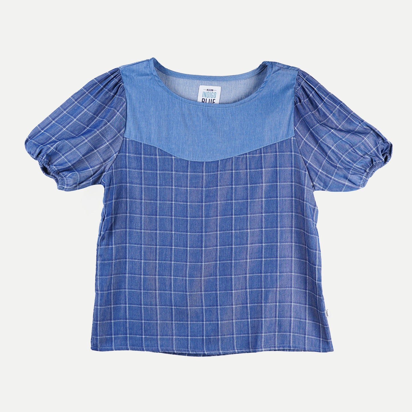 RRJ Ladies' Modified Woven Regular Fitting Blouse Rayon Fabric Trendy fashion Casual Top Blue Woven Blouse for Ladies 128349 (Blue)