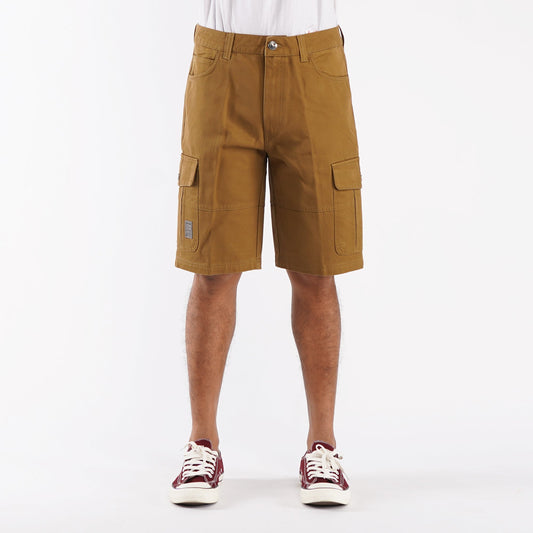 Bobson Japanese Men's Basic 6 Pocket Non-Denim Cargo short for Men Mid Waist Trendy Fashion High Quality Apparel Comfortable Casual short for Men 125087 (Khaki)