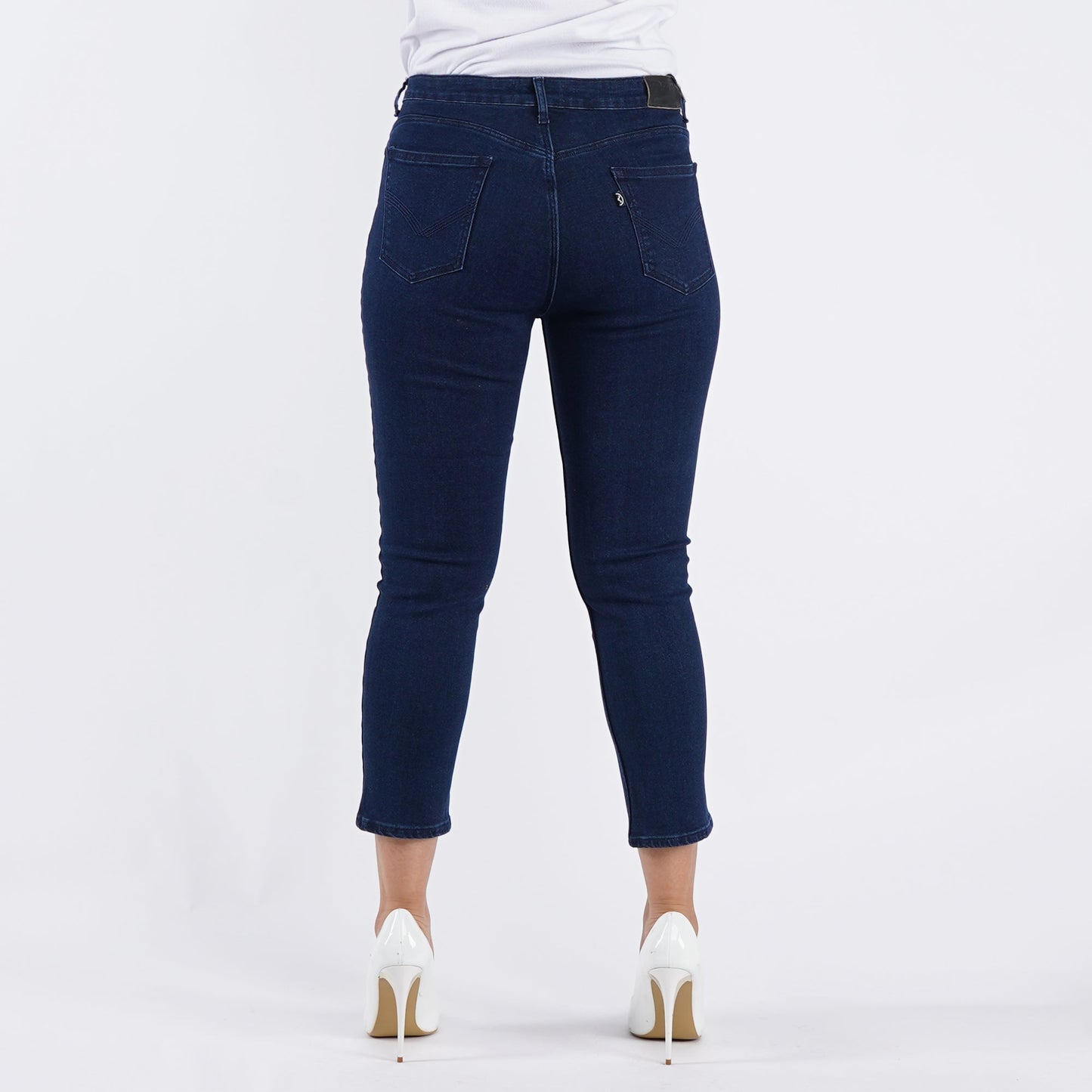 Petrol Ladies Basic Denim Fashionable Casual Apparel Slim Fitting Mid waist Trendy Fashion High Quality Bio Rinse Jeans For Women 146560-U (Dark Shade)