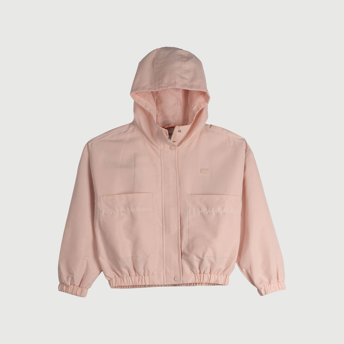 Bobson Japanese Ladies Basic Hoodie Crop Jacket Trendy Fashion High Quality Apparel Comfortable Casual Jacket for Women Crop 131517 (Blush Pink)