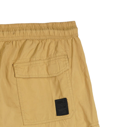 Petrol Basic Non-Denim Cargo Short for Men Regular Fitting Enzyme Wash Fabric Casual Short Khaki Cargo Short for Men 131926 (Khaki)