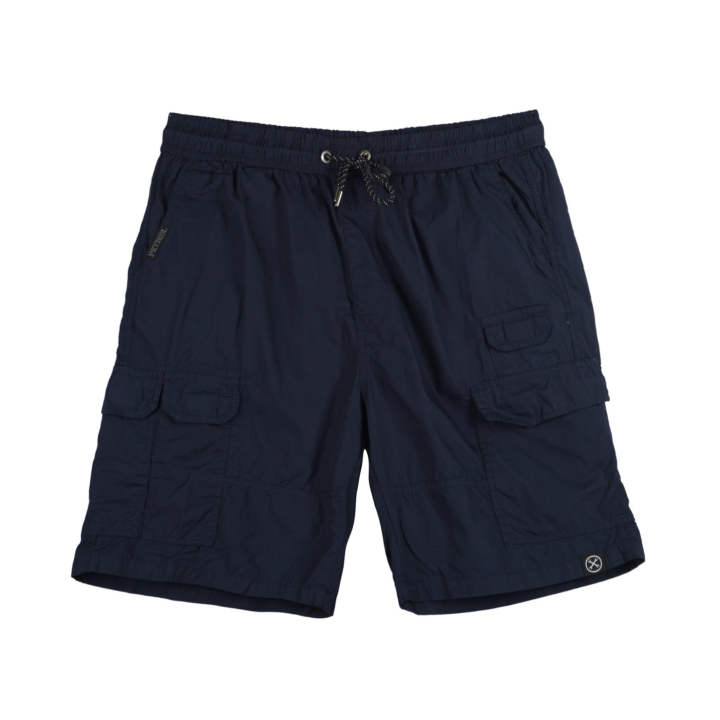 Petrol Basic Non-Denim Cargo Short for Men Regular Fitting Enzyme Wash Fabric Casual Short Navy Blue Cargo Short for Men 131926 (Navy Blue)