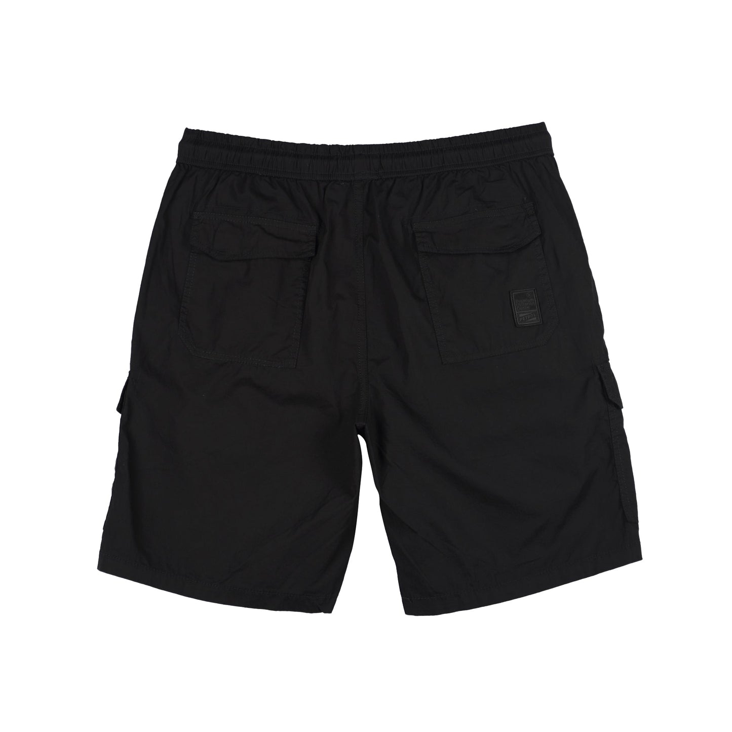 Petrol Basic Non-Denim Cargo Short for Men Regular Fitting Enzyme Wash Fabric Casual Short Black Cargo Short for Men 131914 (Black)