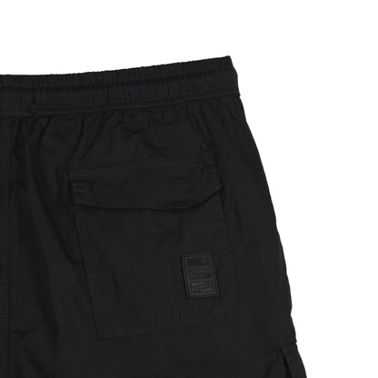 Petrol Basic Non-Denim Cargo Short for Men Regular Fitting Enzyme Wash Fabric Casual Short Black Cargo Short for Men 131914 (Black)