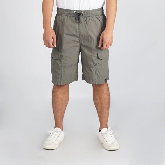 Petrol Basic Non-Denim Cargo Short for Men Regular Fitting Enzyme Wash Fabric Casual Short Gray Cargo Short for Men 131914 (Gray)