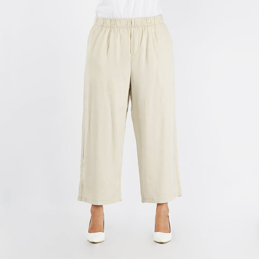 Petrol Ladies Basic Denim Culottes Pants Trendy Fashion High Quality Apparel Comfortable Casual Pants for Women Mid Waist 127562 (Beige)