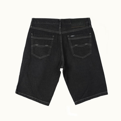 RRJ Men's Basic Denim Tapered Short Trendy Fashion High Quality Apparel Comfortable Casual short Mid Waist 153674 (Black)