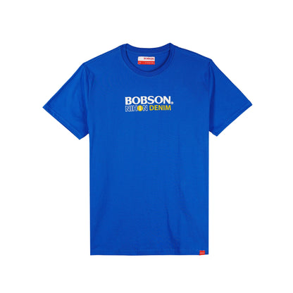 Bobson Japanese Men's Basic Round Neck Tees for Men with Back Print Trendy Fashion High Quality Apparel Comfortable Casual Top for Men Comfort Fit 151242-U (Princess Blue)