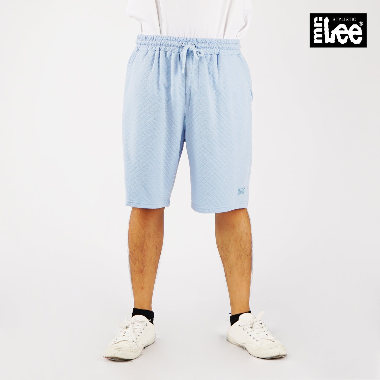 Stylistic Mr. Lee Men's Basic Non-Denim Jogger short for Men Trendy Fashion High Quality Apparel Comfortable Casual short for Men Mid Waist 118231 (Light Blue)