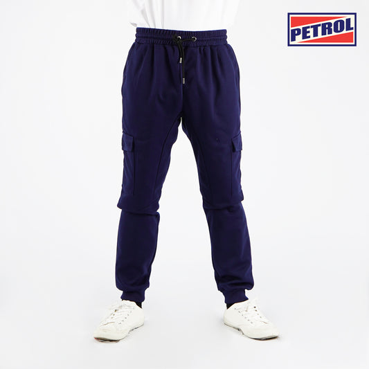 Petrol Basic Apparel Non-Denim Jogger Pants for Men Trendy Fashion With Pocket Regular Fitting Garment Wash Cotton Fabric Casual Jogger pants for Men 133104 (Navy Blue)