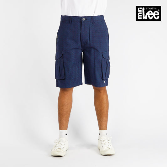 Stylistic Mr. Lee Men's Basic Non-Denim Cargo short for Men Trendy Fashion High Quality Apparel Comfortable Casual short for Men Mid Waist 136455 (Navy)