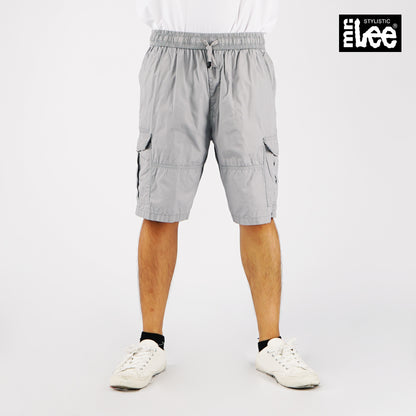 Stylistic Mr. Lee Men's Basic Non-Denim Cargo short for Men Trendy Fashion High Quality Apparel Comfortable Casual short for Men Mid Waist 129101 (Gray)