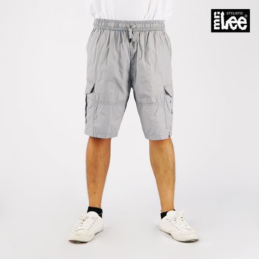 Stylistic Mr. Lee Men's Basic Non-Denim Cargo short for Men Trendy Fashion High Quality Apparel Comfortable Casual short for Men Mid Waist 129101 (Gray)