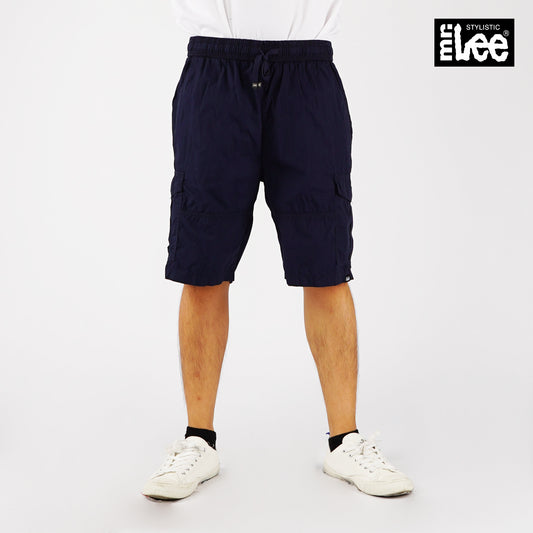 Stylistic Mr. Lee Men's Basic Non-Denim Cargo short for Men Trendy Fashion High Quality Apparel Comfortable Casual short for Men Mid Waist 129101 (Navy)