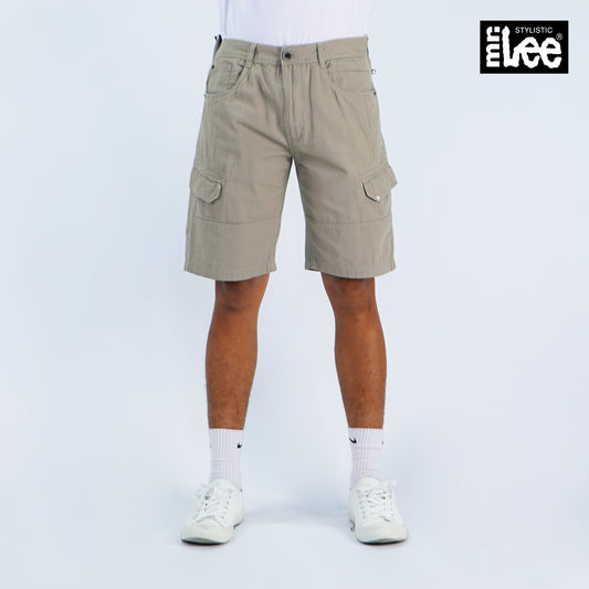 Stylistic Mr. Lee Men's Basic Non-Denim Cargo Short for Men Trendy Fashion High Quality Apparel Comfortable Casual short for Men Mid Waist 149762 (Light Gray)