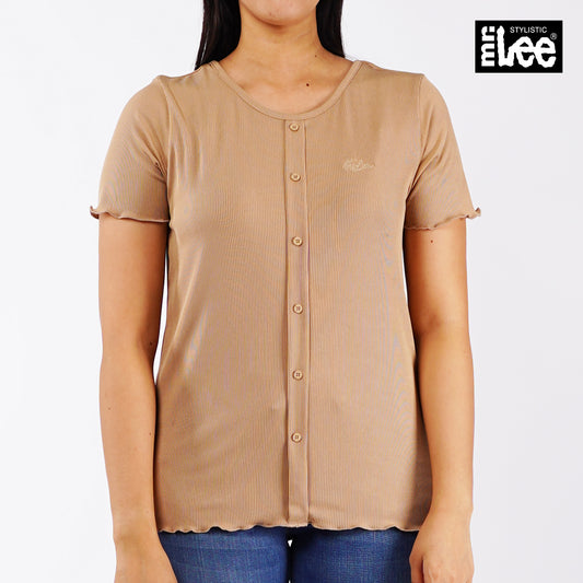 Stylistic Mr. Lee Ladies Basic Tees for Women Trendy Fashion High Quality Apparel Comfortable Casual Tops for Women Regular Fit 132107-U (Beige)