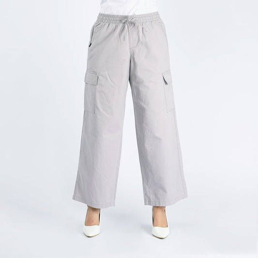 RRJ Ladies Basic Non-Denim Drawstring Pants for Women Candy Pants Trendy Fashion High Quality Apparel Comfortable Casual Pants for Women 154313-U (Light Gray)