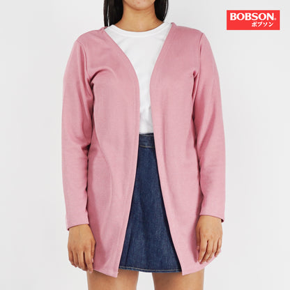 Bobson Japanese Ladies Basic Jacket for Women Trendy fashion High Quality Apparel Comfortable Casual Cardigan for Women Regular Fit 144271 (Old Rose)