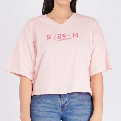 Bobson Japanese Ladies Basic Tees for Women Trendy fashion High Quality Apparel Comfortable Casual Top for Women Relaxed Fit 141851 (Potpourri)