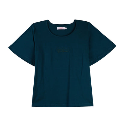 Bobson Japanese Ladies Basic Tees for Women Trendy fashion High Quality Apparel Comfortable Casual Top for Women Relaxed Fit 148388 (Teal)