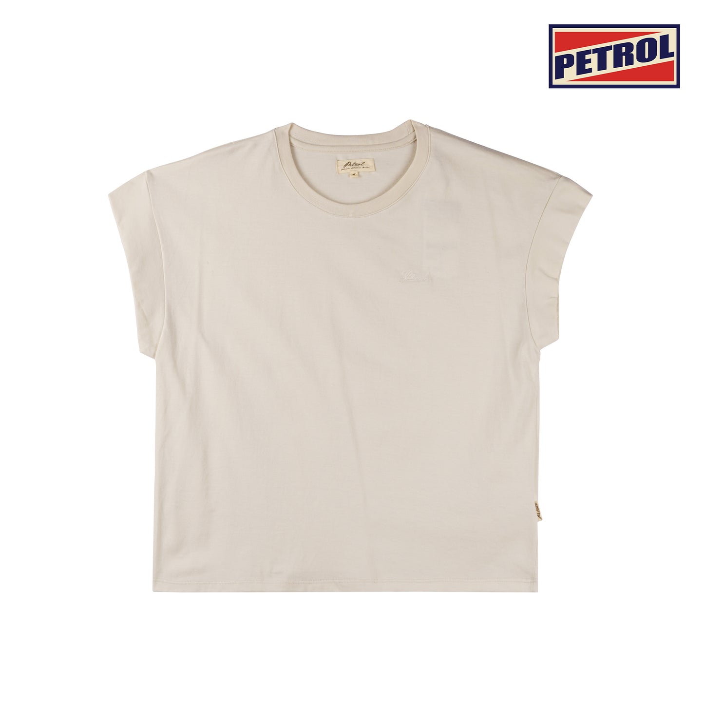 Petrol Basic Tees for Ladies Relaxed Fitting Shirt Trendy fashion Casual Top for Ladies 150163-U (Beige)