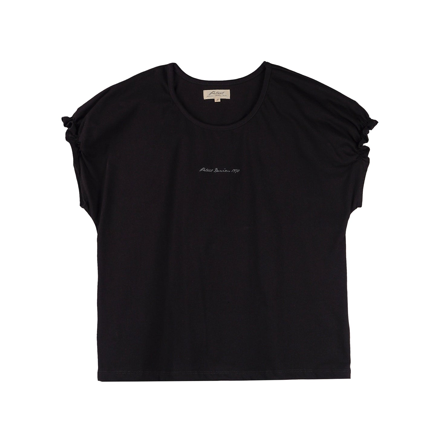 Petrol Basic Tees for Ladies Boxy Fitting Shirt Trendy fashion Casual Top for Ladies 153260-U (Black)