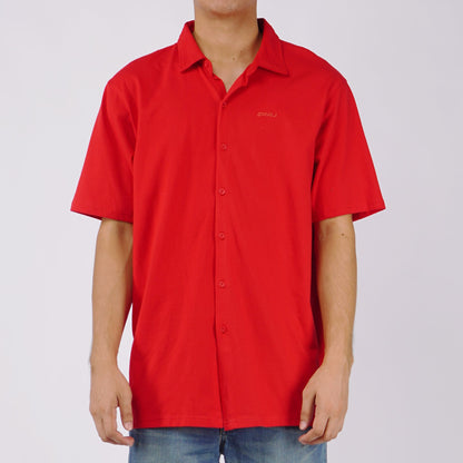 RRJ Basic Woven for Men Regular Fitting Shirt Trendy fashion Casual Top shirt for Men 142963 (Red)