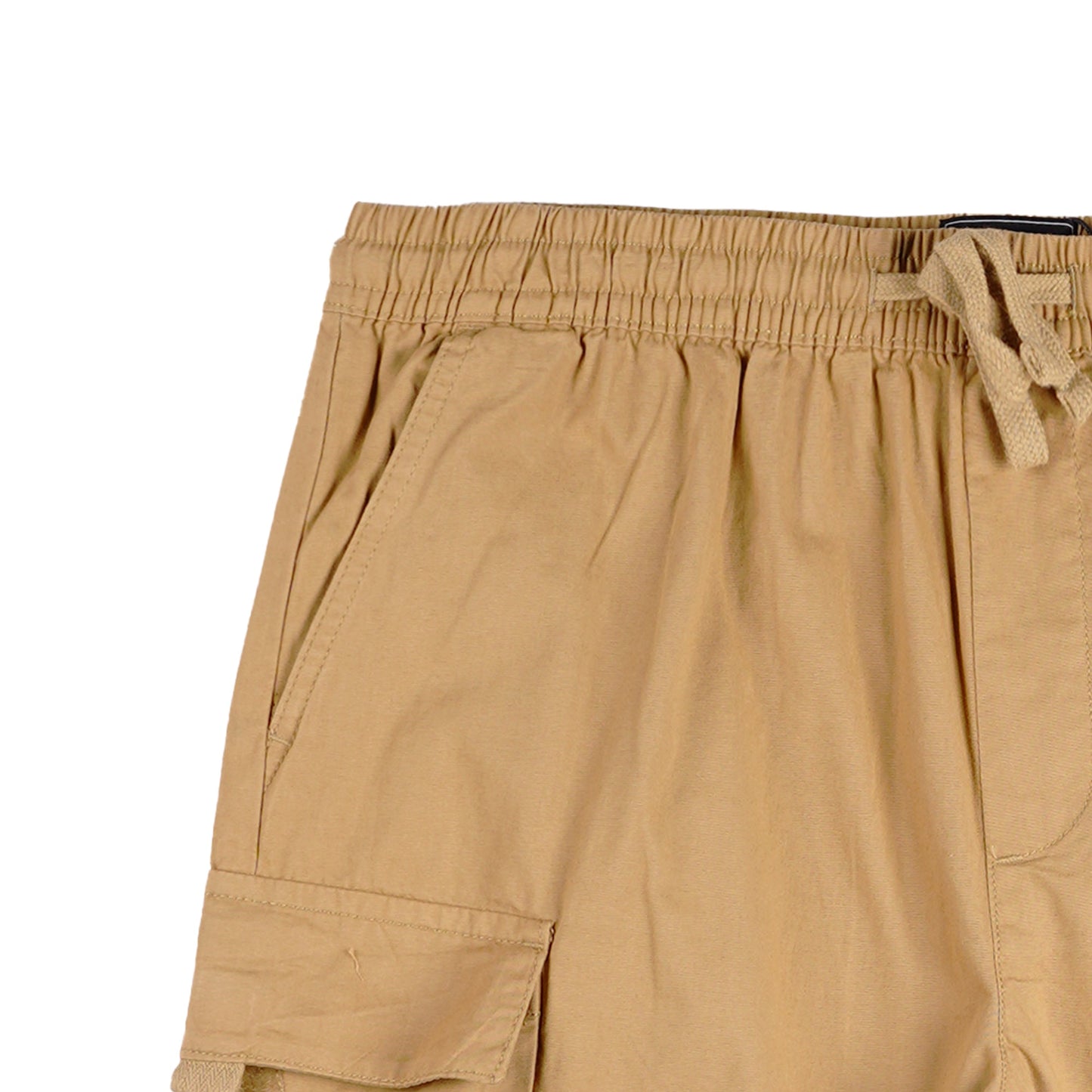 RRJ Basic Non-Denim Cargo Short for Men Regular Fitting Rinse Wash Fabric Casual Short Khaki Cargo Short for Men 155154-U (Khaki)