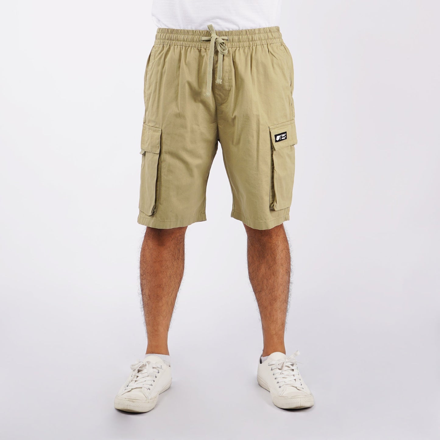 RRJ Basic Non-Denim Cargo Short for Men Regular Fitting Rinse Wash Fabric Casual Short Sage Green Cargo Short for Men 155154-U (Sage Green)