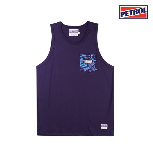 Petrol Men's Basic Tank Top Slim Fitting CVC Jersey Fabric Tank Top Trendy fashion Casual Top Navy Blue Sando for Men 126873-U (Navy Blue)