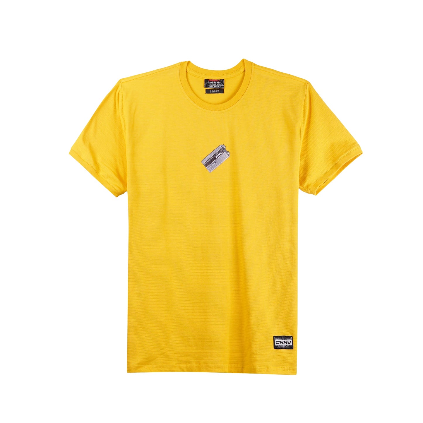 RRJ Basic Tees for Men Semi Body Fitting Missed Lycra Fabric 150602 (Yellow)