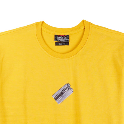 RRJ Basic Tees for Men Semi Body Fitting Missed Lycra Fabric 150602 (Yellow)