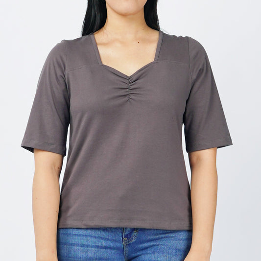 Bobson Japanese Ladies Basic Tees Relaxed Fit 142040 (Pavement)