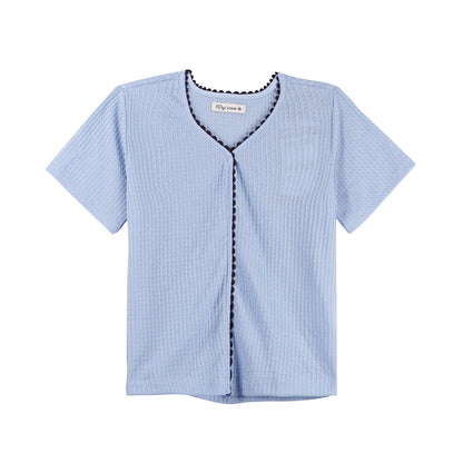 RRJ Basic Tees for Ladies Boxy Fitting Shirt Trendy fashion 143472 (Blue)