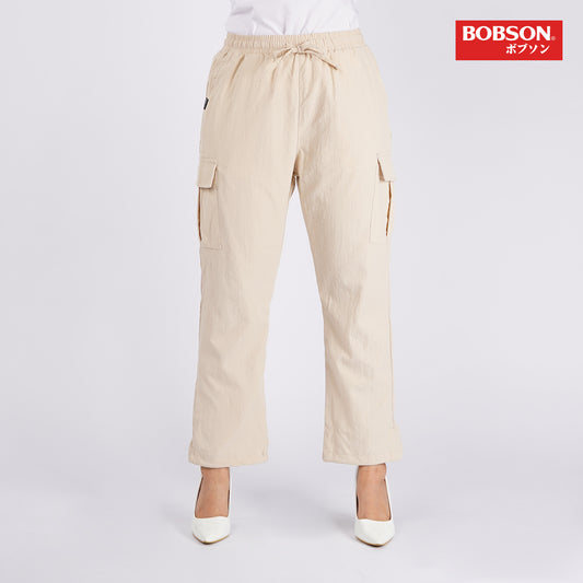 Bobson Japanese Ladies Basic Non-Denim Drawstring Pants 154470-U (Beige)
