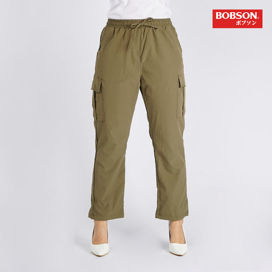 Bobson Japanese Ladies Basic Non-Denim Drawstring Pants 154470-U (Fatigue)