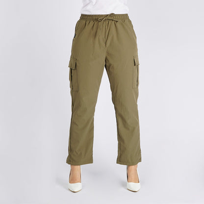 Bobson Japanese Ladies Basic Non-Denim Drawstring Pants 154470-U (Fatigue)