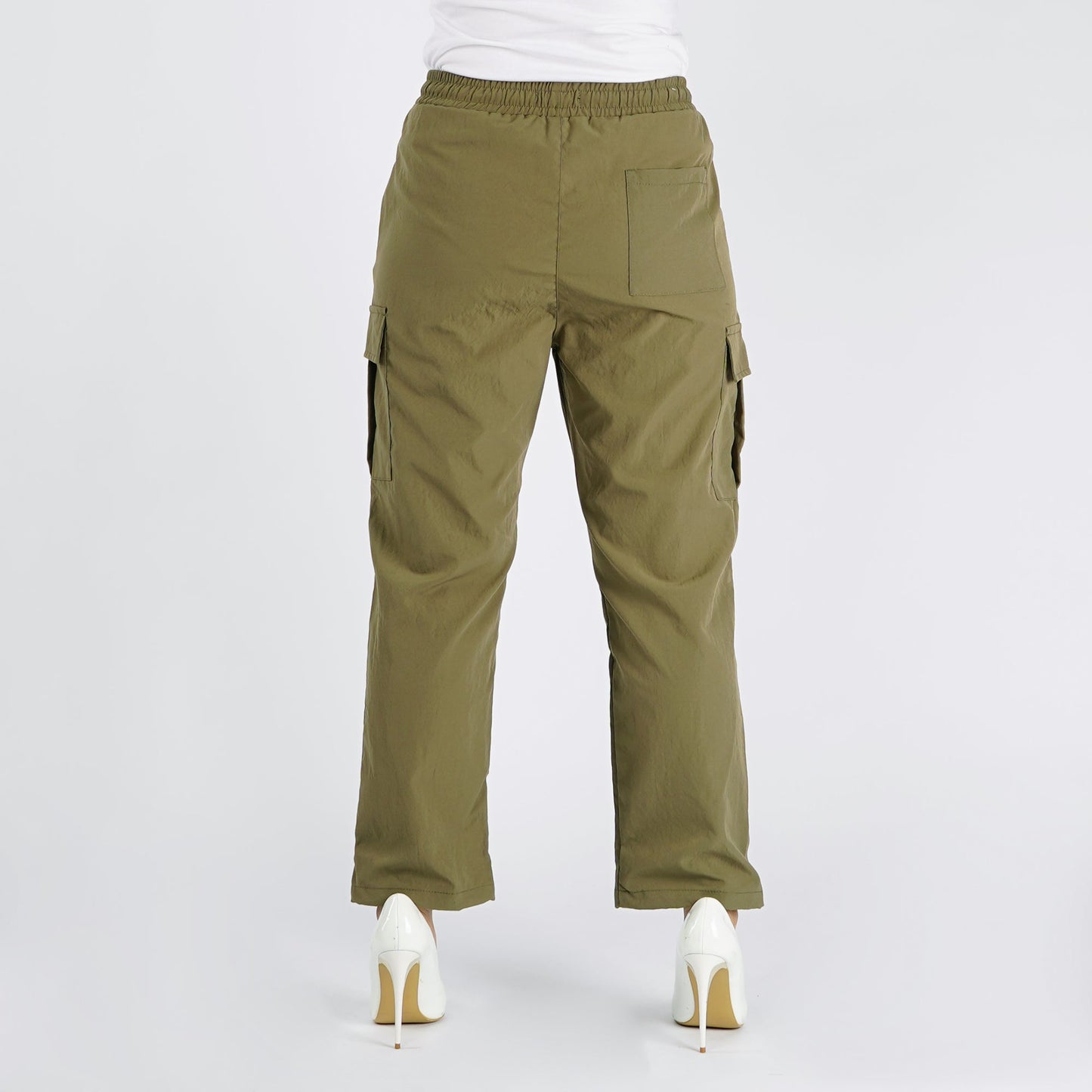 Bobson Japanese Ladies Basic Non-Denim Drawstring Pants 154470-U (Fatigue)