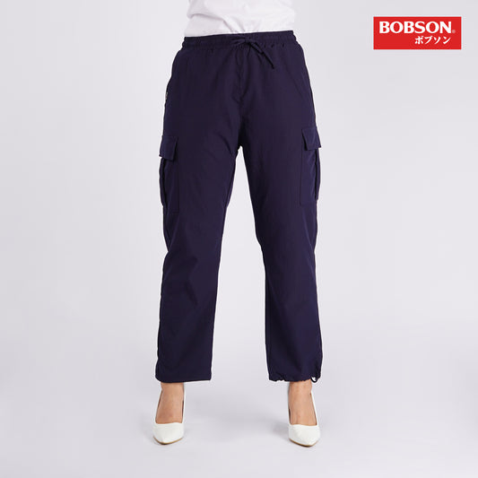 Bobson Japanese Ladies Basic Non-Denim Drawstring Pants 154470-U (Navy)