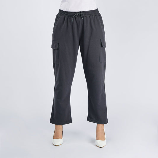 Bobson Japanese Ladies Basic Non-Denim Drawstring Pants 154461-U (Dark Gray)