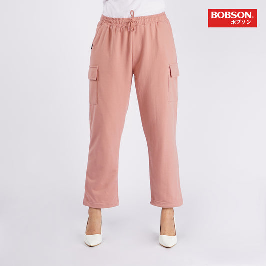 Bobson Japanese Ladies Basic Non-Denim Drawstring Pants 154461-U (Old Rose)