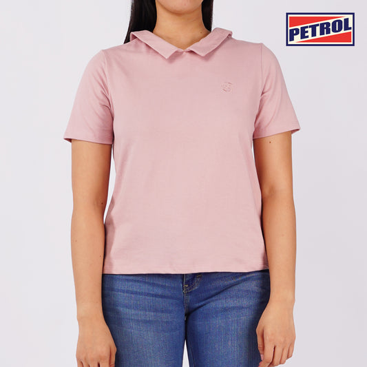 Petrol Basic Collared Shirt for Ladies Boxy Fitting 141777 (Dusty Pink)