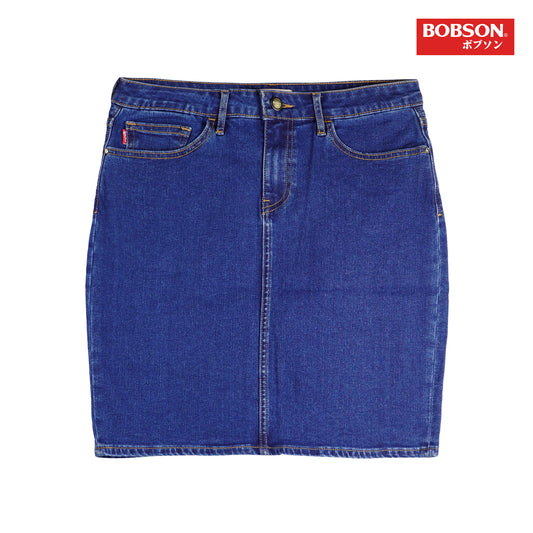 Bobson Japanese Ladies Basic Denim Skirt 155775 (Medium Shade)
