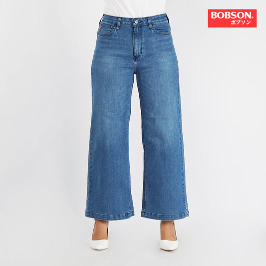 Bobson Japanese Ladies Basic Denim Jeans Trendy fashion High Quality Apparel Comfortable Casual Pants for Women Relaxed Fit 152663 (Light Shade)