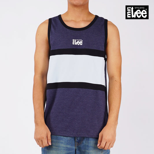 Stylistic Mr. Lee Men's Basic Tank Top Semi body Fit 111156 (Heather Navy)