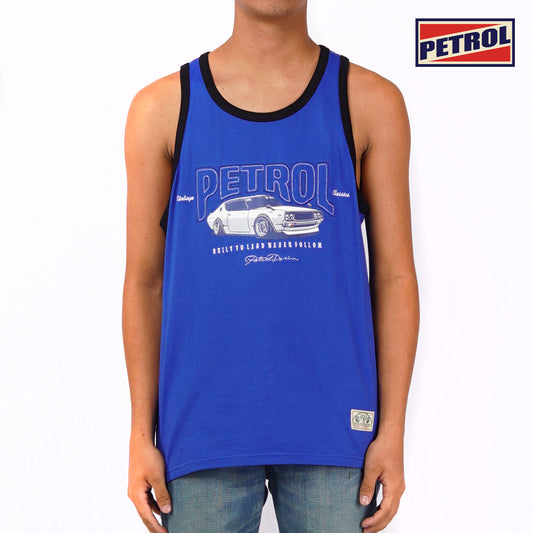 Petrol Men's Basic Tank Top Slim Fitting Cotton Jersey Fabric 42148 (True Blue)