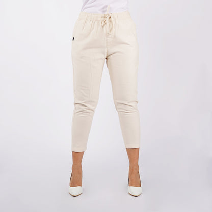 Petrol Ladies Basic Non-Denim Trouser Pants for Ladies Drawstring Regular Fitting 155033-U (Beige)