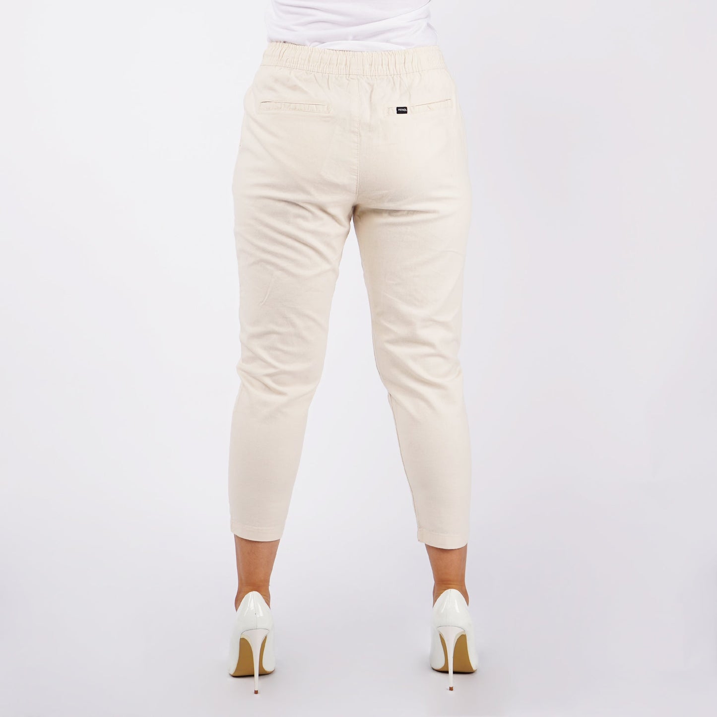 Petrol Ladies Basic Non-Denim Trouser Pants for Ladies Drawstring Regular Fitting 155033-U (Beige)